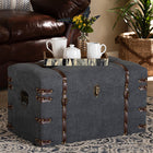 Baxton Studio Palma Modern and Contemporary Transitional Grey Fabric Upholstered Storage Trunk Ottoman 