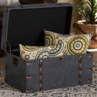 Baxton Studio Palma Modern and Contemporary Transitional Grey Fabric Upholstered Storage Trunk Ottoman