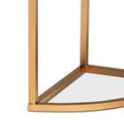 Baxton Studio Beale Luxe and Glam Green Velvet Upholstered and Brushed Gold Finished 1-Drawer Console Table with Faux Marble Tabletop