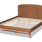 Baxton Studio Keagan Mid-Century Modern Transitional Walnut Brown Finished Wood Queen Size Platform Bed