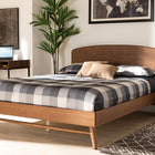 Baxton Studio Keagan Mid-Century Modern Transitional Walnut Brown Finished Wood King Size Platform Bed