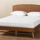 Baxton Studio Keagan Mid-Century Modern Transitional Walnut Brown Finished Wood King Size Platform Bed