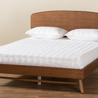 Baxton Studio Keagan Mid-Century Modern Transitional Walnut Brown Finished Wood Queen Size Platform Bed