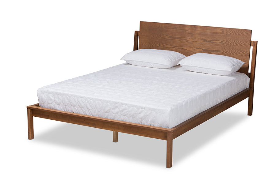 Baxton Studio Giuseppe Modern and Contemporary Walnut Brown Finished Full Size Platform Bed