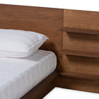 Baxton Studio Elina Modern and Contemporary Walnut Brown Finished Wood King Size Platform Storage Bed with Shelves