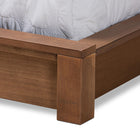 Baxton Studio Elina Modern and Contemporary Walnut Brown Finished Wood King Size Platform Storage Bed with Shelves