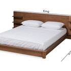 Baxton Studio Elina Modern and Contemporary Walnut Brown Finished Wood King Size Platform Storage Bed with Shelves
