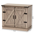 Baxton Studio Wayne Modern Contemporary Farmhouse Oak Brown Finished Wood 2-Door Shoe Storage Cabinet
