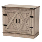 Baxton Studio Wayne Modern Contemporary Farmhouse Oak Brown Finished Wood 2-Door Shoe Storage Cabinet