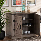 Baxton Studio Wayne Modern Contemporary Farmhouse Oak Brown Finished Wood 2-Door Shoe Storage Cabinet
