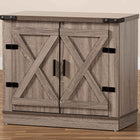 Baxton Studio Wayne Modern Contemporary Farmhouse Oak Brown Finished Wood 2-Door Shoe Storage Cabinet