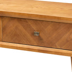 Baxton Studio Mae Mid-Century Modern Natural Brown Finished Wood 2-Drawer Console Table