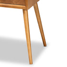 Baxton Studio Mae Mid-Century Modern Natural Brown Finished Wood 2-Drawer Console Table