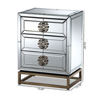 Baxton Studio Laken Contemporary Glam and Luxe Mirrored and Antique Bronze Finished 3-Drawer End Table