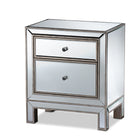 Baxton Studio Fadri Contemporary Glam and Luxe Mirrored 2-Drawer End Table