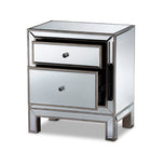 Baxton Studio Fadri Contemporary Glam and Luxe Mirrored 2-Drawer End Table