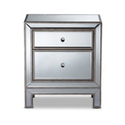 Baxton Studio Fadri Contemporary Glam and Luxe Mirrored 2-Drawer End Table
