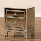Baxton Studio Fadri Contemporary Glam and Luxe Mirrored 2-Drawer End Table