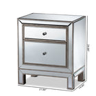 Baxton Studio Fadri Contemporary Glam and Luxe Mirrored 2-Drawer End Table