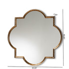 Baxton Studio Tiana Vintage Antique Bronze and Gold Finished Metal Quatrefoil Accent Wall Mirror