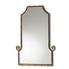 Baxton Studio Layan Glamourous Hollywood Regency Style Gold Finished Metal Bamboo Inspired Accent Wall Mirror