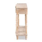 Baxton Studio Hallan Classic and Traditional French Provincial Rustic Whitewashed Oak Brown Finished Wood 3-Drawer Console Table