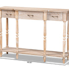 Baxton Studio Hallan Classic and Traditional French Provincial Rustic Whitewashed Oak Brown Finished Wood 3-Drawer Console Table