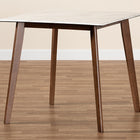 Baxton Studio Kaylee Mid-Century Modern Transitional Walnut Brown Finished Wood Dining Table with Faux Marble Tabletop
