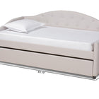 Baxton Studio Becker Modern and Contemporary Transitional Beige Fabric Upholstered Twin Size Daybed with Trundle