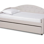 Baxton Studio Becker Modern and Contemporary Transitional Beige Fabric Upholstered Twin Size Daybed with Trundle