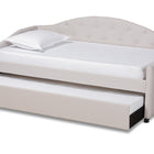 Baxton Studio Becker Modern and Contemporary Transitional Beige Fabric Upholstered Twin Size Daybed with Trundle
