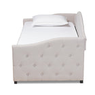 Baxton Studio Becker Modern and Contemporary Transitional Beige Fabric Upholstered Twin Size Daybed with Trundle