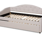 Baxton Studio Becker Modern and Contemporary Transitional Beige Fabric Upholstered Twin Size Daybed with Trundle