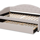 Baxton Studio Becker Modern and Contemporary Transitional Beige Fabric Upholstered Twin Size Daybed with Trundle