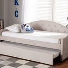 Baxton Studio Becker Modern and Contemporary Transitional Beige Fabric Upholstered Twin Size Daybed with Trundle
