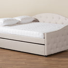 Baxton Studio Becker Modern and Contemporary Transitional Beige Fabric Upholstered Full Size Daybed with Trundle