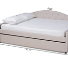 Baxton Studio Becker Modern and Contemporary Transitional Beige Fabric Upholstered Full Size Daybed with Trundle