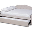 Baxton Studio Becker Modern and Contemporary Transitional Beige Fabric Upholstered Full Size Daybed with Trundle