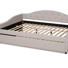Baxton Studio Becker Modern and Contemporary Transitional Beige Fabric Upholstered Full Size Daybed with Trundle