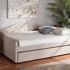 Baxton Studio Becker Modern and Contemporary Transitional Beige Fabric Upholstered Full Size Daybed with Trundle