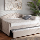 Baxton Studio Becker Modern and Contemporary Transitional Beige Fabric Upholstered Full Size Daybed with Trundle