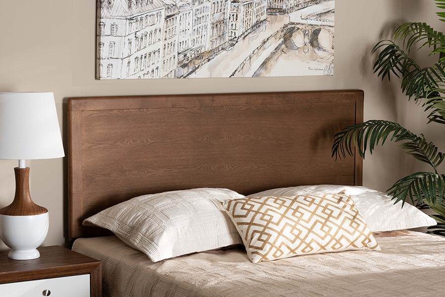 Baxton Studio Alan Modern and Contemporary Transitional Ash Walnut Finished Wood King Size Headboard 