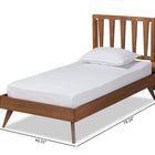 Baxton Studio Michi Modern and Contemporary Ash Walnut Finished Wood Twin Size Bed
