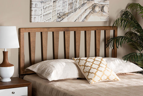 Baxton Studio Duncan Modern and Contemporary Ash Walnut Finished Wood King Size Headboard