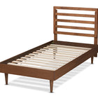 Baxton Studio Ryo Mid-Century Modern Transitional Walnut Brown Finished Wood Twin Size Platform Bed