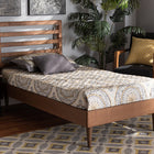 Baxton Studio Ryo Mid-Century Modern Transitional Walnut Brown Finished Wood Twin Size Platform Bed