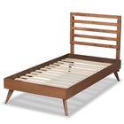 Baxton Studio Shiro Mid-Century Modern Ash Walnut Finished Wood Twin Size Platform Bed