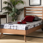 Baxton Studio Shiro Mid-Century Modern Ash Walnut Finished Wood Twin Size Platform Bed