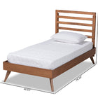 Baxton Studio Shiro Mid-Century Modern Ash Walnut Finished Wood Twin Size Platform Bed