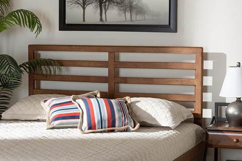 Baxton Studio Akemi Modern and Contemporary Ash Walnut Finished Wood Full Size Headboard